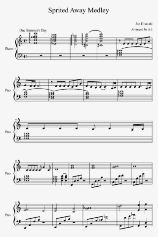 Sprited Away Medley Sheet Music Composed By Joe Hisaishi - La Valse D Amélie Piano Partition