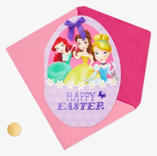 Disney Princesses With Glitter Easter Card - Girl
