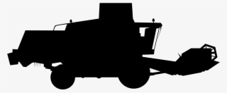 File Combine Harvester Black Silhouette Png Carriage - Combine Svg