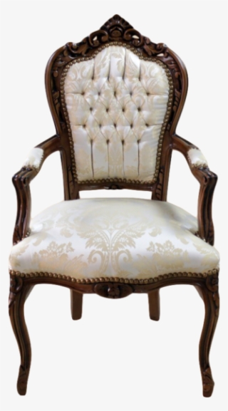 Dining Armchair Brown Frame, Biege Royal Flowers - Chair