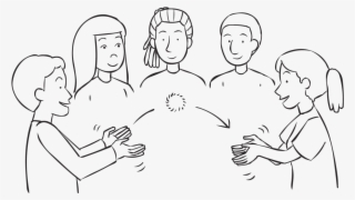 Back People Passing A Soft Ball In A Circle, As Seen - Passing Ball In A Circle