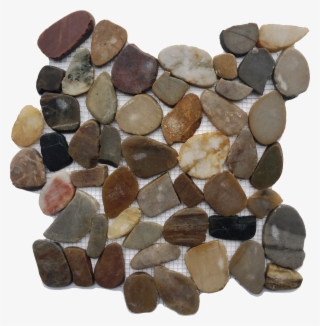 Flat Polished Mixed Color Pebble Mosaic - Tile