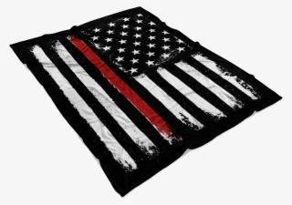 Distressed Thin Red Line Stars And Stripes Fleece Blanket - Stock Exchange