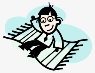 Vector Illustration Of Businessman Rides Persian Sultan's - Man Slipping On Banana Peel