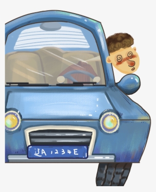 Cartoon Hand Drawn Illustration Drunk Png And Psd - Antique Car
