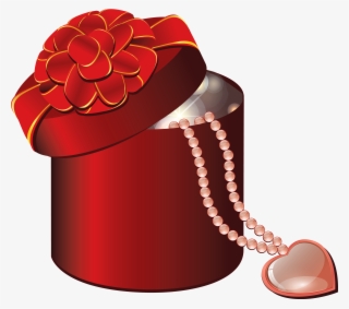Valentine Red Round Box With Heart Gallery - Portable Network Graphics