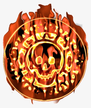 Pirate Coin In Flames 2b - Circle
