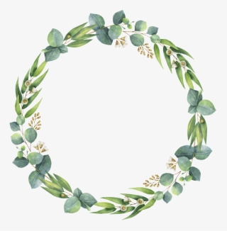 Green Leaf Wreath Decoration Simple And Transparent - Wreath Leaf Watercolor Transparent