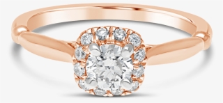 Propose Tonight 14k Rose Gold Princess Diamond Halo - Pre-engagement Ring