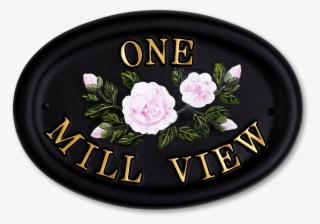 Camellia Flat Painted House Sign - Common Peony