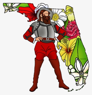 Ponce De León And Florida - Cherokee Rose Clip Art