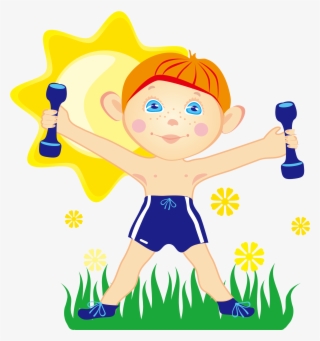 Dumbbells Clipart Kids Fitness - ยก ดั ม เบ ล การ์ตูน