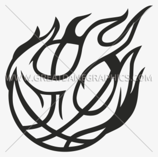 Clip Art Black And White On Fire Production Ready Artwork - Basketball Images To Draw