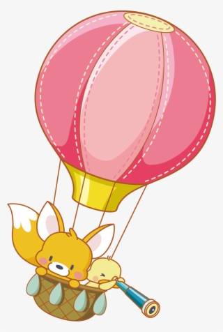 Clip Freeuse Cartoon Clip Art Poster Background Material - 熱 氣球