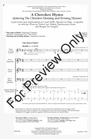 A Cherokee Hymn Thumbnail - One Drop Of Blood Cherokee Score