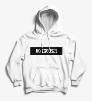'no Excuses' White Hoodie - White Hoodie Mockup Psd