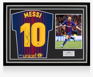 Lionel Messi Official Back Signed Barcelona 2017-18 - Messi And Ronaldo Signed Jersey