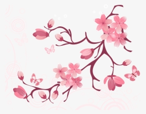 Vector Tree Branches Flowers 6200*5328 Transprent Png - Flower Art Vector Png