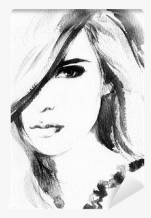 Abstract Watercolor - Art Print: Ismagilova's Beautiful Woman. Watercolor