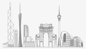 Clip Library Black And White Place Of Worship Skyline - Line Drawings Of City Skylines