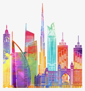 Bleed Area May Not Be Visible - Dubai Watercolor