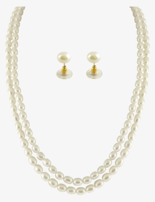 Jpearls Sjpja-244 2 String Oval Pearl Necklace - Oval Shape Pearlchains With Locket India