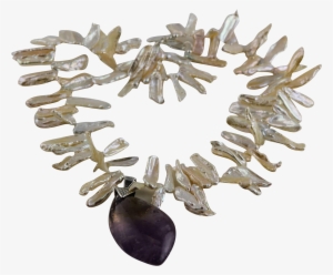 Designer Signed Ameritrine & Sterling Pendent With - Necklace