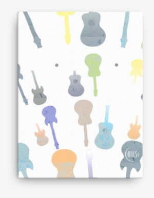 Image Of Pastel Guitars On Canvas - Broken Heart