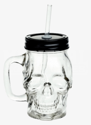 Glass Skull Drinking Jar