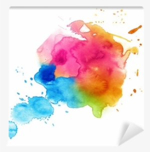 Colorful Watercolor Drop On A White Background Wall - Watercolor Painting