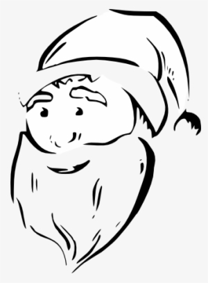 Zeimusu Santa Face Black White Line Art Tattoo Tatoo - Santa Face