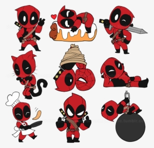 Chibi Deadpool Stickers By Pheoniic Deadpool Chibi, - Deadpool Chibi