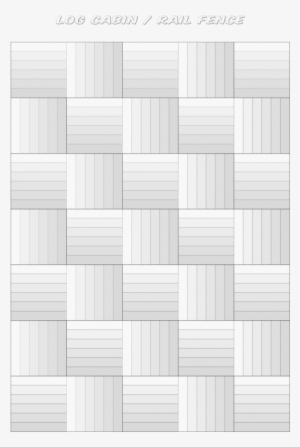 Log Cabin Rail Fence - Monochrome