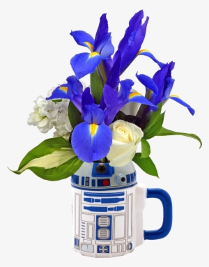 R2d2 Flower Mug - Star Wars R2-d2 20 Oz. Ceramic Sculpted Mug, White