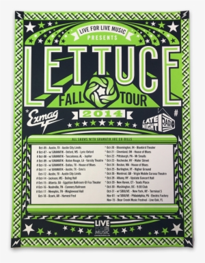 2014 Live 4 Live Music Fall Tour Poster - Late Night Radio