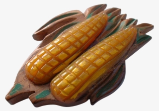 Vintage 1940's/50's Painted And Carved Bakelite And - Corn On The Cob