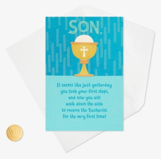 Growing Up And Growing In Faith First Communion Card - Wine Glass