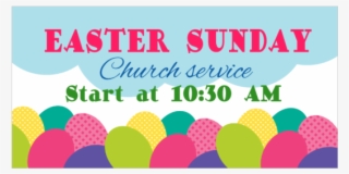 Easter Sunday Church Service Vinyl Banner With Time - Fête De La Musique