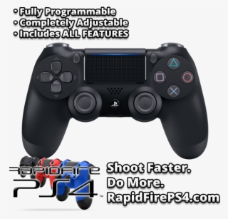 Jet Black Rapid Fire Playstation 4 Controller - Playstation 4 Pro Controller