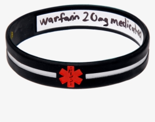 Black Cross Write-on Medical Id Bracelet - Bangle