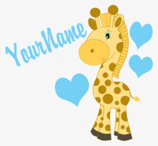 Personalizable Blue Baby Giraffe Puzzle - Cartoon