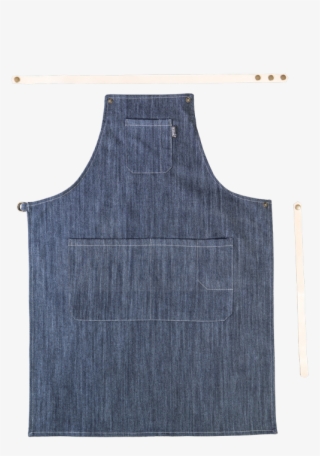 Denim Apron With Leather Straps - Sweater Vest