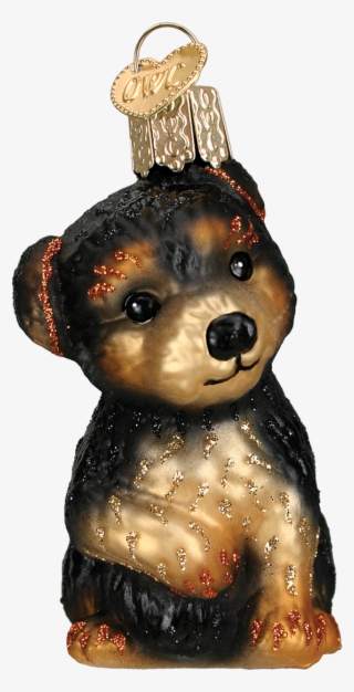 Yorkie Puppy Old World Glass Dog Ornament - Sun Bear
