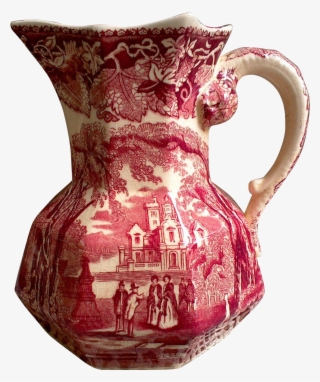 Offering A Beautiful Large Pitcher In An Octagon Shape - Ceramic