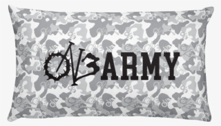 White Camo On3 Army Rectangle Throw Pillow - Cushion