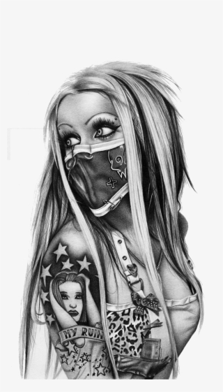 School Old Black And Gray Chicano Life Thug Clipart - Horror Drawings In Pencil