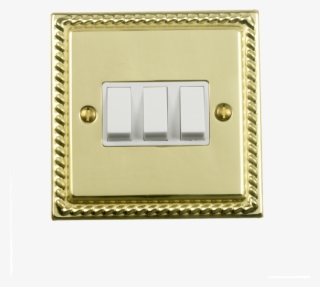 Georgian Rope Border White Treble Switch - Light Switch