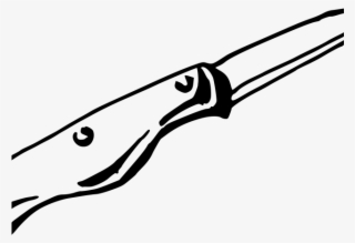 Drawn Knife Line Art - Black And White Knife Png