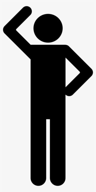 One Arm Up Silhouette Comments - Man Icon Arm Up