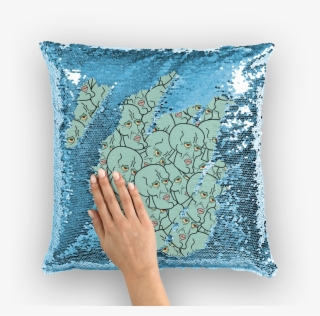 Handsome Squidward Sequin Cushion Cover - Sequin Pillow With Face